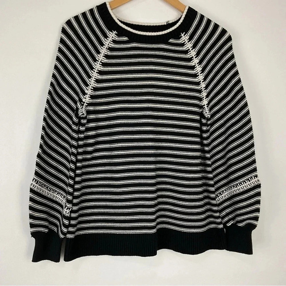 LOFT Sweaters - Ann Taylor Loft Black & White Striped Sweater Size Medium